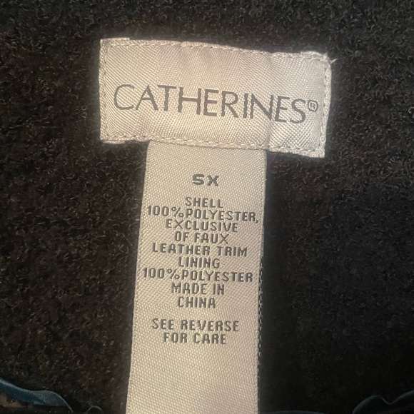 Catherine’s Plus Sz 5X (32/34) NWT Teal Sherpa Fleece Coat - Picture 4 of 7